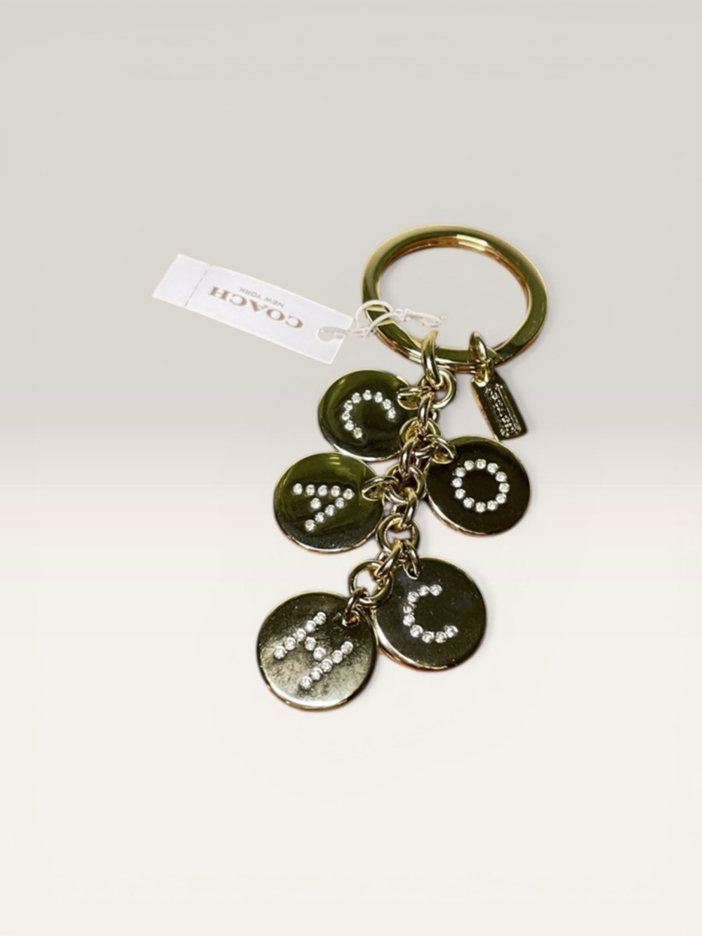 Coach COACHLetter Dangle Disc Keychain, Limited Edition NWT